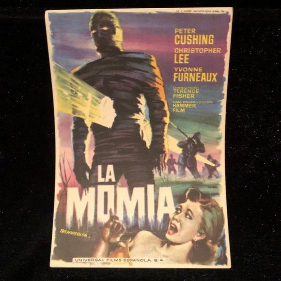 The Mummy 1959 Spanish Herald Movie Poster Horror Hammer Peter Cushing Monster